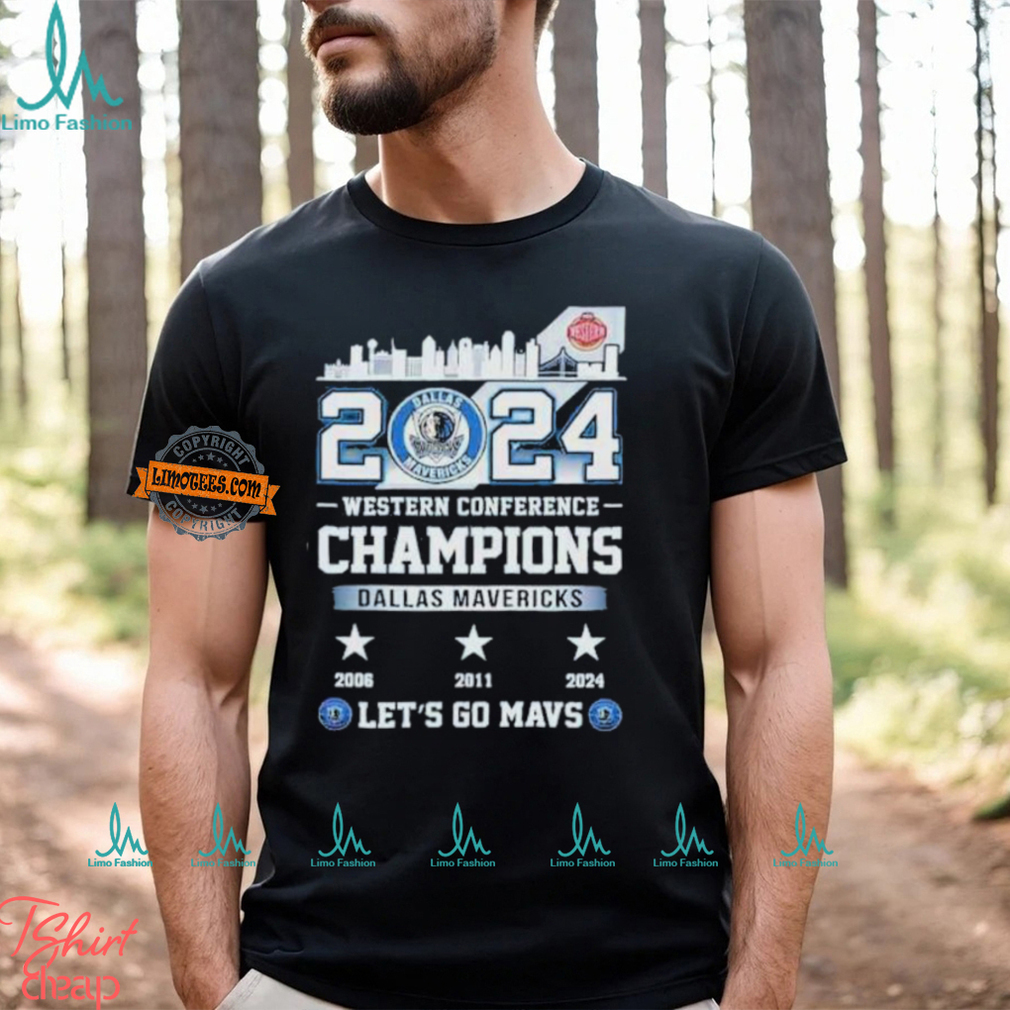 Dallas Mavericks 2024 Western Conference Champions Let’s Go Mavs Skyline Shirt Dallas Mavericks 2024 Western Conference Champions Let’s Go Mavs Skyline Shirt