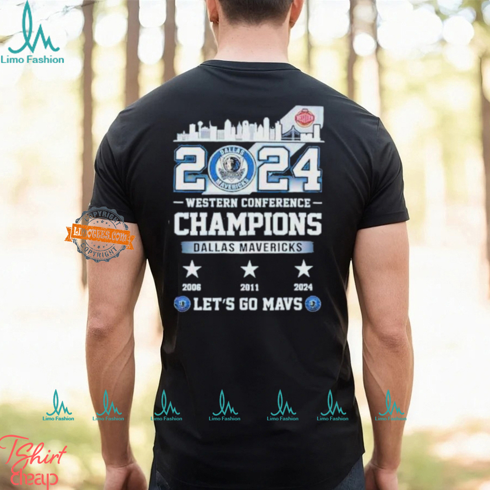 Dallas Mavericks 2024 Western Conference Champions Let’s Go Mavs Skyline Shirt Dallas Mavericks 2024 Western Conference Champions Let’s Go Mavs Skyline Shirt