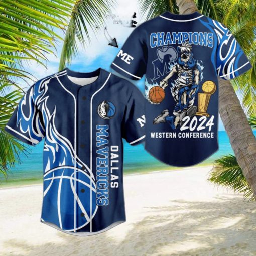 Dallas Mavericks Champions 2024 Western Conference Personalized Baseball Jersey