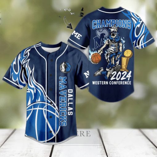 Dallas Mavericks Champions 2024 Western Conference Personalized Baseball Jersey