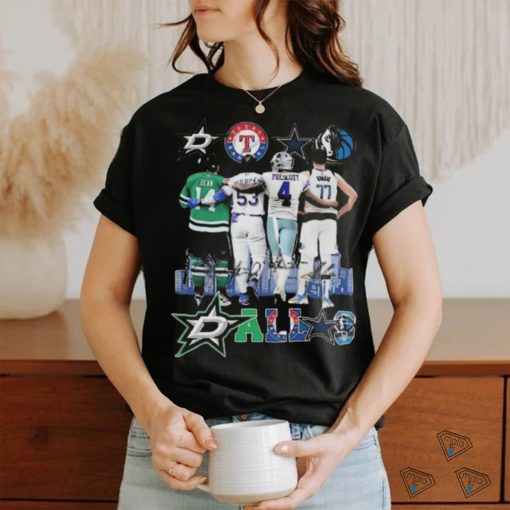 Dallas Mavericks Doncic Dallas Stars Benn Texas Rangers Dallas Cowboy Prescott Signatures shirt