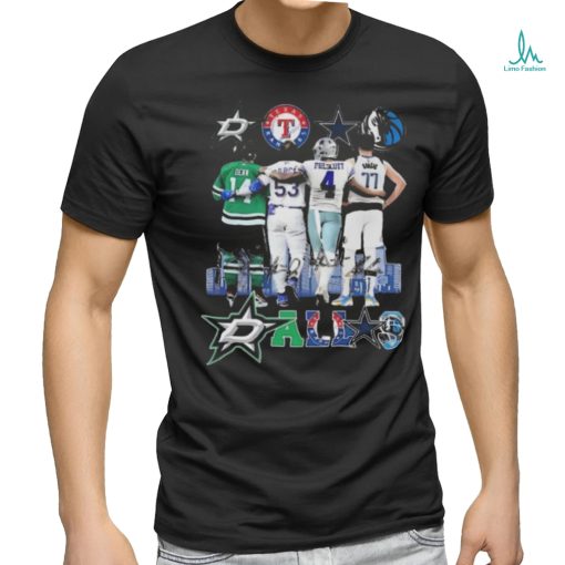 Dallas Mavericks Doncic Dallas Stars Benn Texas Rangers Dallas Cowboy Prescott Signatures shirt