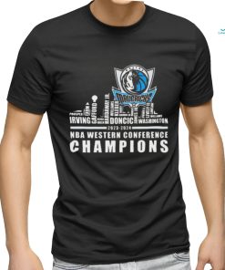 Dallas Mavericks Players Name Skyline 2023 2024 NBA Western Conference Champions shirt