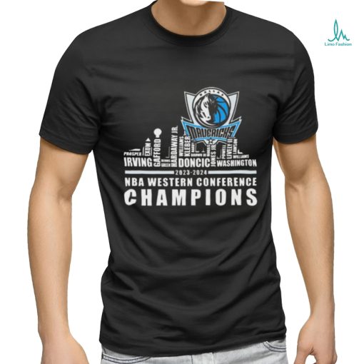 Dallas Mavericks Players Name Skyline 2023 2024 NBA Western Conference Champions shirt