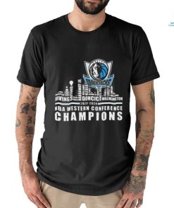 Dallas Mavericks Players Name Skyline 2023 2024 NBA Western Conference Champions shirt