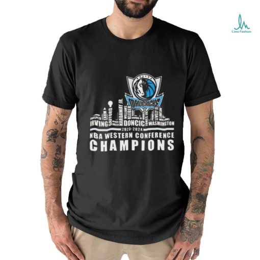 Dallas Mavericks Players Name Skyline 2023 2024 NBA Western Conference Champions shirt