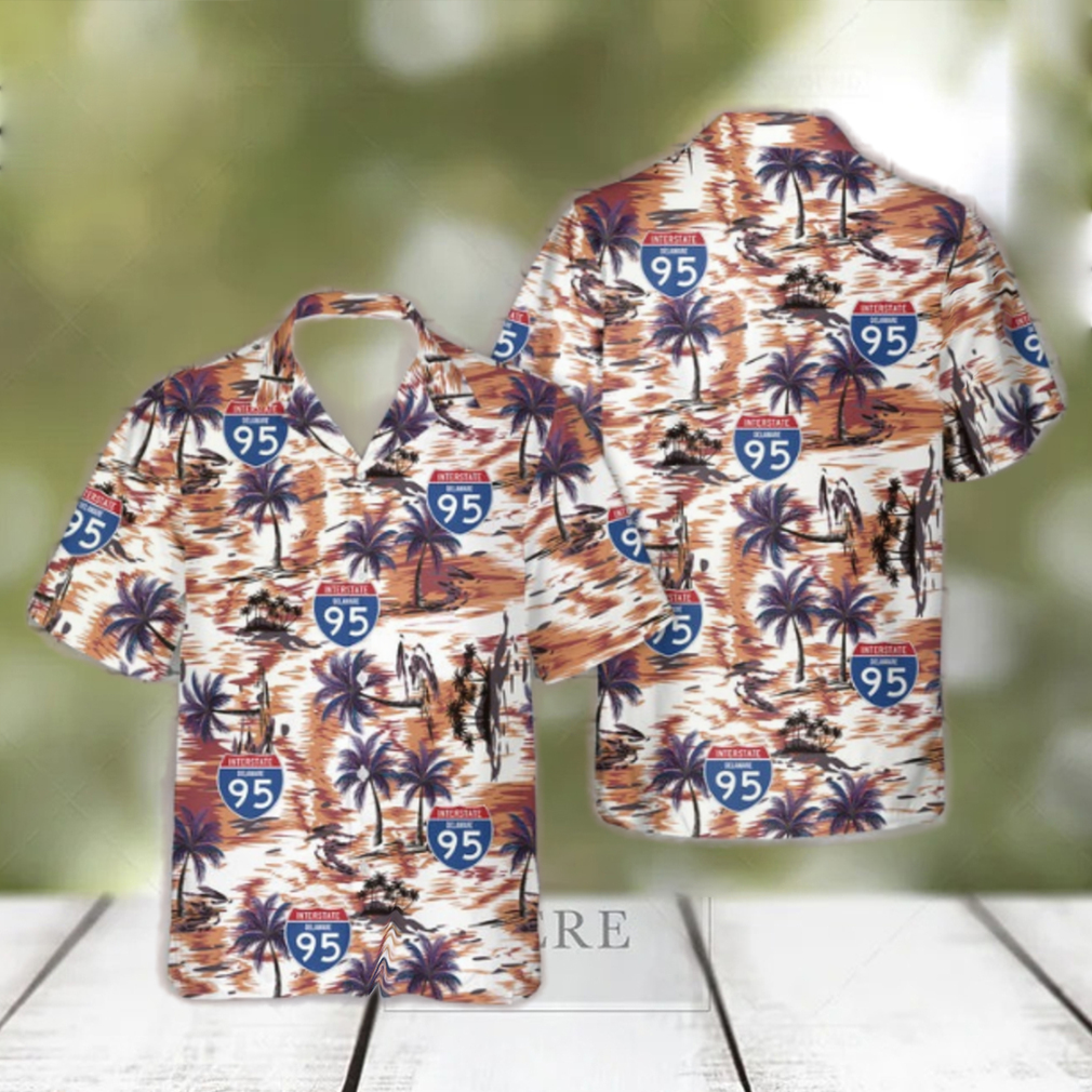 Delaware Interstate Route 95 Highway Hawaiian Shirt Delaware Interstate Route 95 Highway Hawaiian Shirt