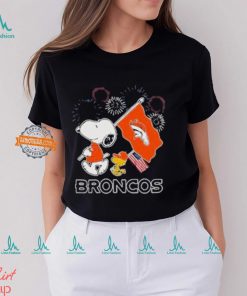 Denver Broncos Snoopy Woodstock America Flag Happy 4th Of July T Shirt