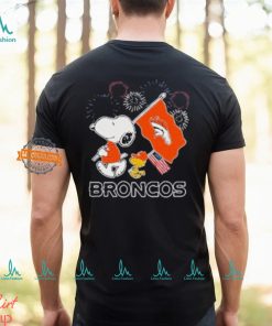 Denver Broncos Snoopy Woodstock America Flag Happy 4th Of July T Shirt