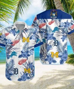 Detroit Tigers Hawaiian Shirt Red Wings Lions Wolverines Detroit Tigers Gift