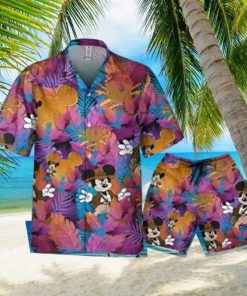 Disney Mickey Indiana Jones Colorful Summer Tropical Hawaii Shirt