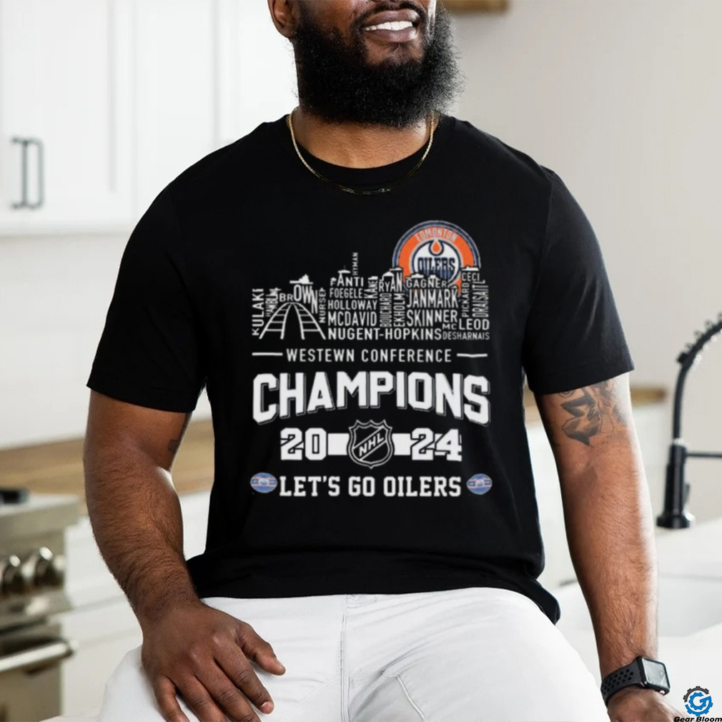 Edmonton Oilers Skyline Teams Names Western Conference Champions 2024 Lets Go Oilers shirt Edmonton Oilers Skyline Teams Names Western Conference Champions 2024 Lets Go Oilers shirt