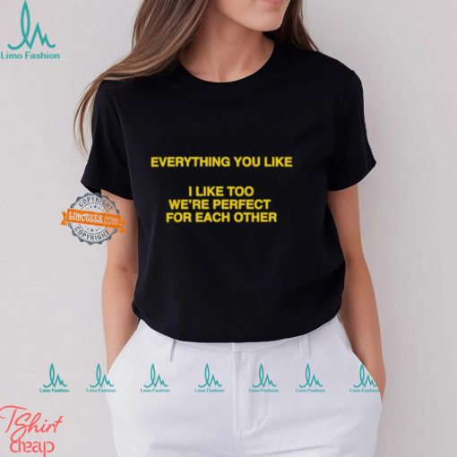 Everything You Like, I Like Too We’re Perfect For Each Other Shirt