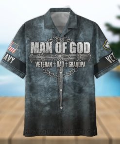 Father Day U.S. Navy Veterans Man Of God Hawaiian Shirt