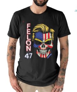 Felon 47 Skull Trump 2024 US Flag Shirt