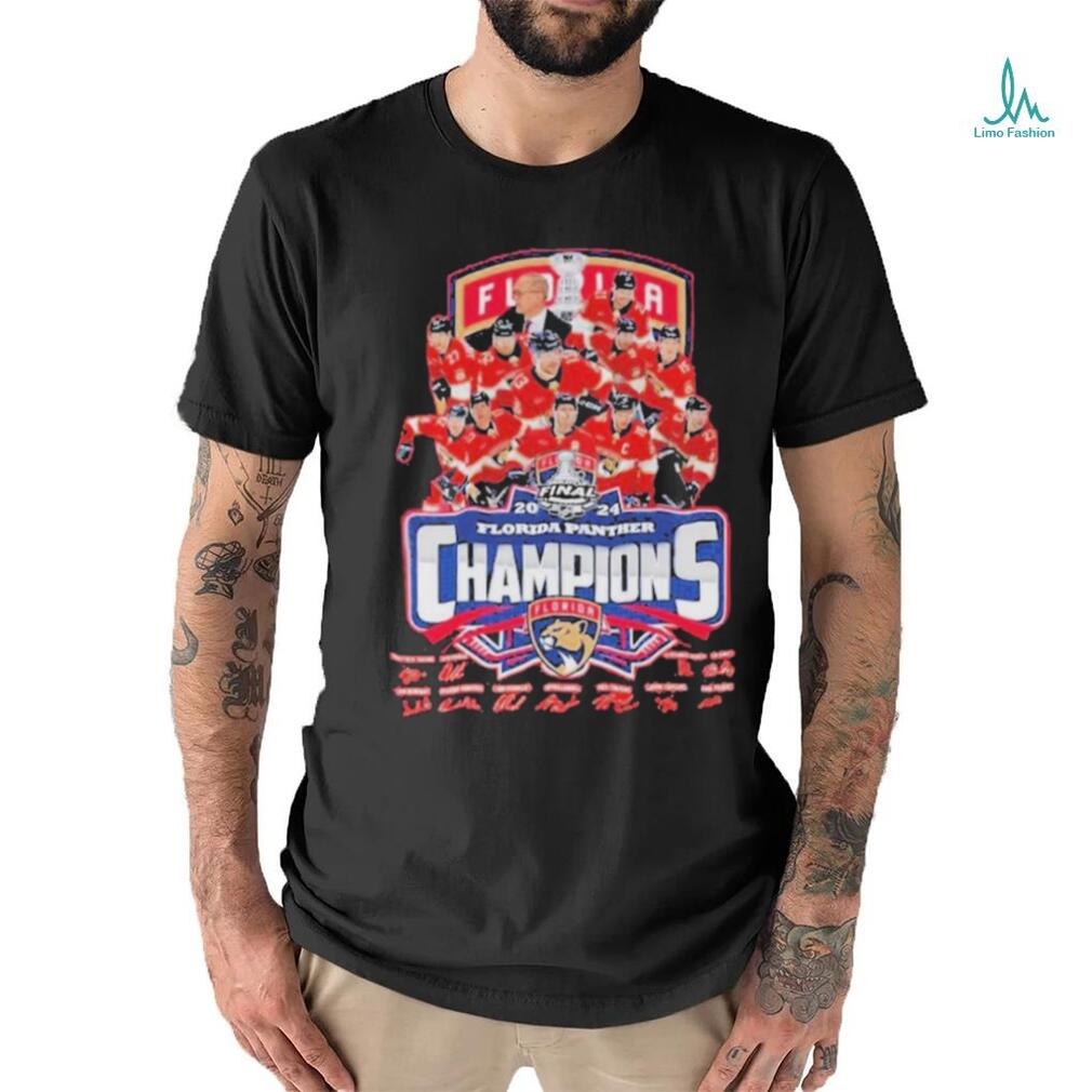Florida Panthers 2023 2024 Stanley Cup Final Champions Players Signatures Shirt Florida Panthers 2023 2024 Stanley Cup Final Champions Players Signatures Shirt