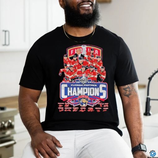 Florida Panthers 2023 2024 Stanley Cup Final Champions Players Signatures Shirt