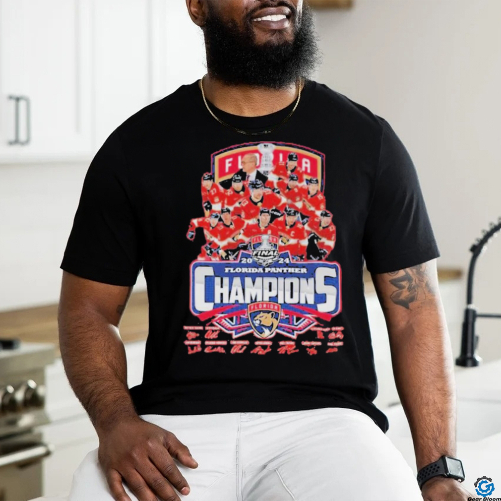 Florida Panthers 2023 2024 Stanley Cup Final Champions Players Signatures Shirt Florida Panthers 2023 2024 Stanley Cup Final Champions Players Signatures Shirt