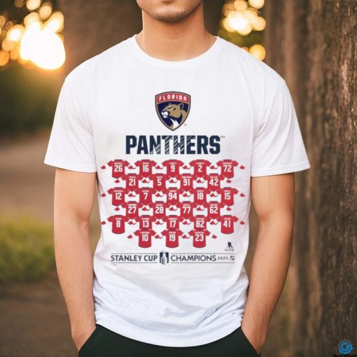 Florida Panthers 2024 Stanley Cup Champions Jersey Roster T Shirt