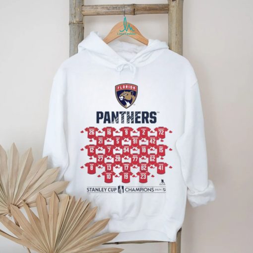 Florida Panthers 2024 Stanley Cup Champions Jersey Roster T Shirt