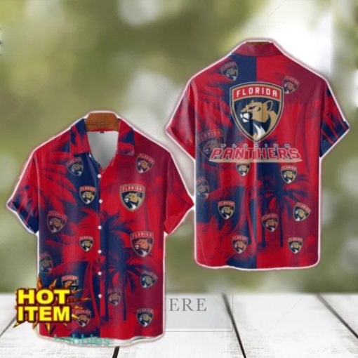 Florida Panthers Hawaiian Shirt 3D Vintage Coconut Pattern Beach Shirt