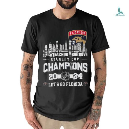 Florida Panthers Players Names Skyline 2024 Stanley Cup Champions Shirt