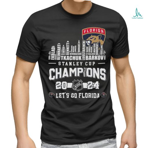 Florida Panthers Players Names Skyline 2024 Stanley Cup Champions Shirt