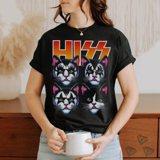 Funny Hiss Cat Band T Shirt Rock And Roll Cats Parody shirt