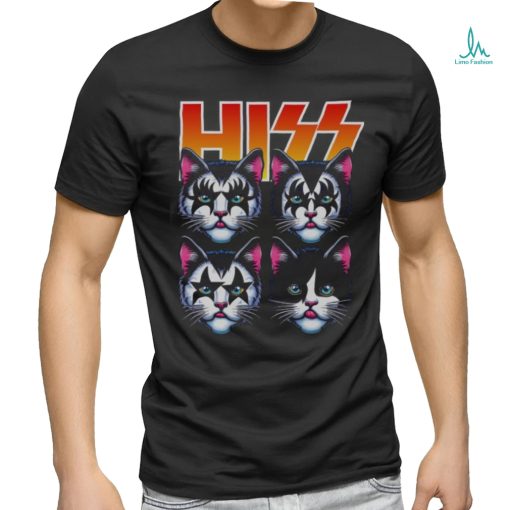 Funny Hiss Cat Band T Shirt Rock And Roll Cats Parody shirt