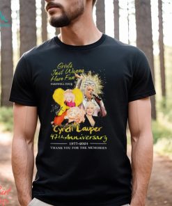 Girls Just Wanna Have Fun Farewell Tour Cyndi Lauper 47th Anniversary 1977 2024 Thank You For The Memories T Shirt