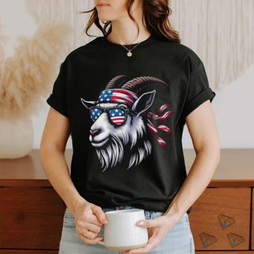 Goat American Usa Flag Sunglasses 4Th Of July Goat T Shirt