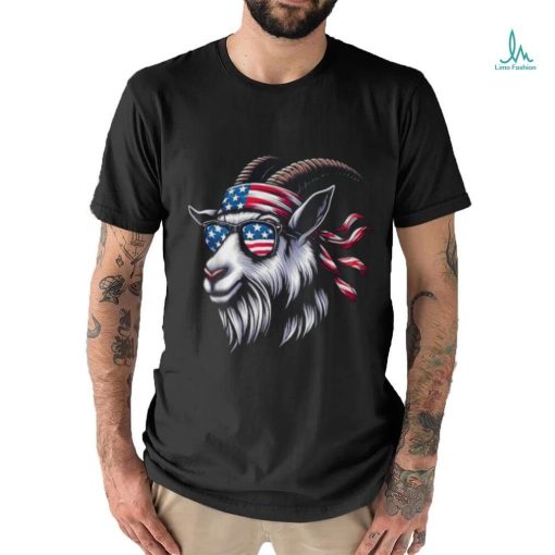 Goat American Usa Flag Sunglasses 4Th Of July Goat T Shirt