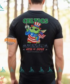 Good Baby Yoda Boston Celtics America 4th Of July Day 2024 T Shirt