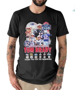 Greatest Of All Time 12 Tom Brady Thank You For The Memories Signature Shirt