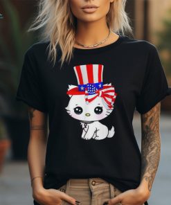 Happy July 4Th Usa Flag Cat Dad Dy Mom My Boy Girl T Shirt