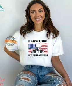 Hawk Tuah Spit On that Thang Trump With American Flag Shirt