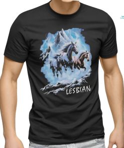 Horses running through lightning lesbian vintage shirt