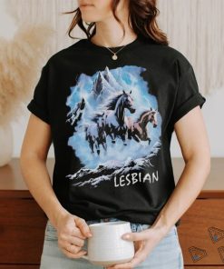 Horses running through lightning lesbian vintage shirt