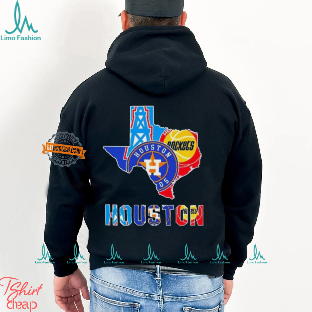Houston Map Sports Teams Logo 2024 Unisex T Shirt Houston Map Sports Teams Logo 2024 Unisex T Shirt