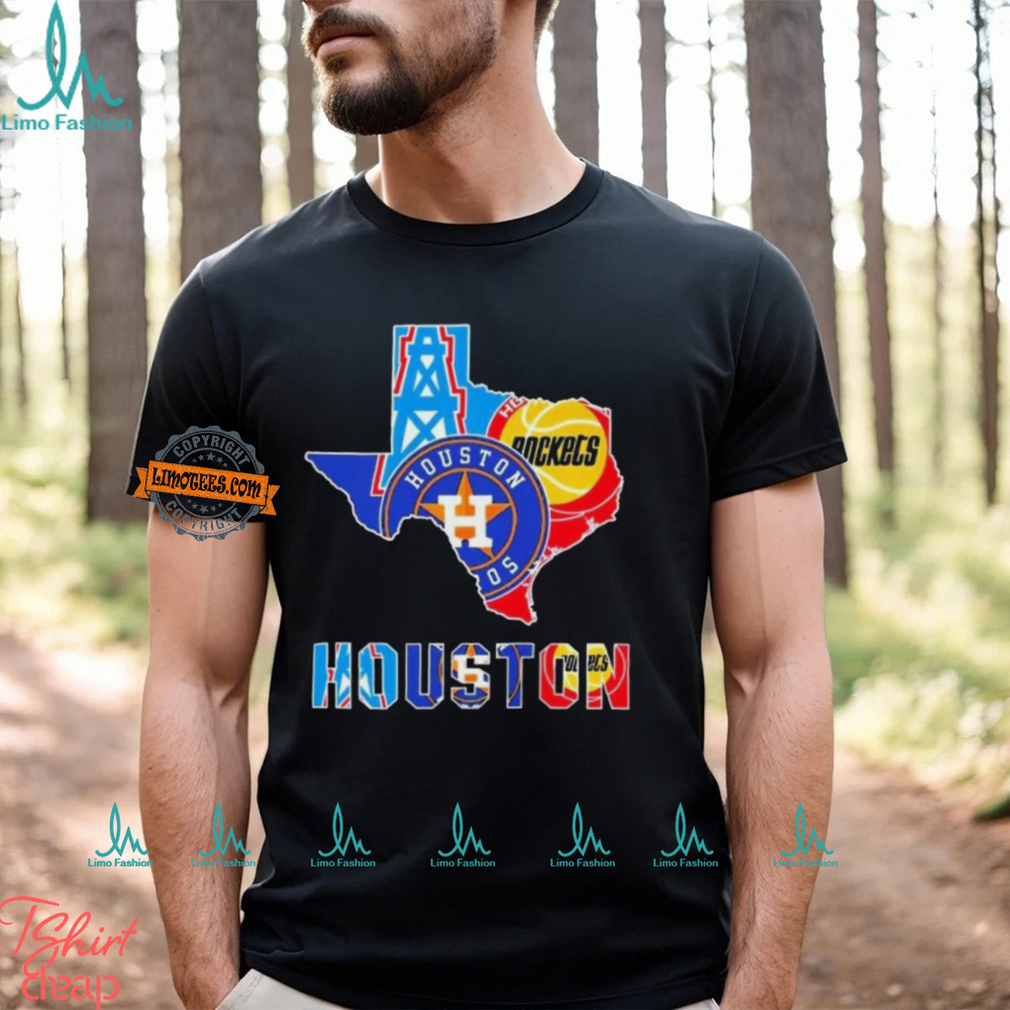 Houston Map Sports Teams Logo 2024 Unisex T Shirt Houston Map Sports Teams Logo 2024 Unisex T Shirt