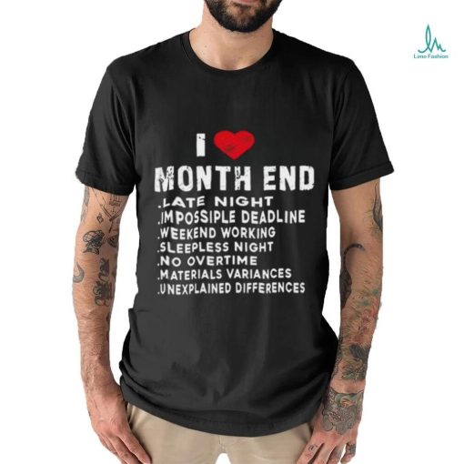 I Love Month End Funny Accountants Quotes Birthday Shirt