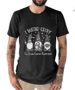 I Wear Gray For Brain Cancer Awareness Month Support Gnomies Shirt