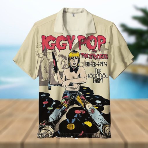 Iggy Pop And The Stooges Short Sleeve Hawaiian Shirt
