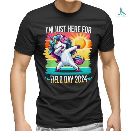 Im Just Here For Field Day Happy Field Day Dabbing Unicorn T shirt