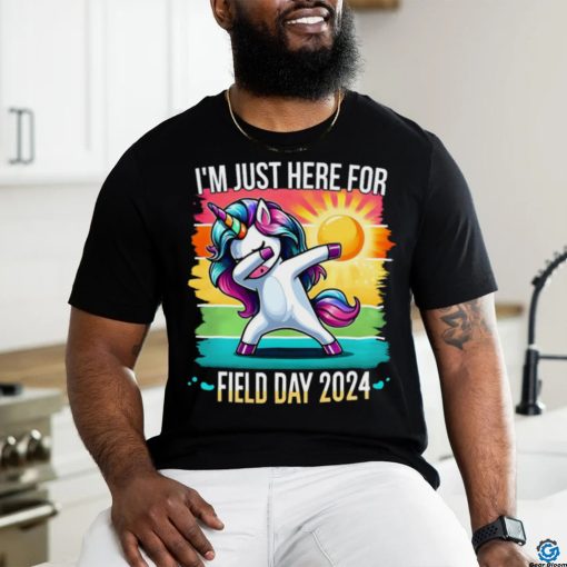 Im Just Here For Field Day Happy Field Day Dabbing Unicorn T shirt