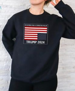 I’m Voting For A Convicted Felon Trump 2024 Usa Flag T Shirt