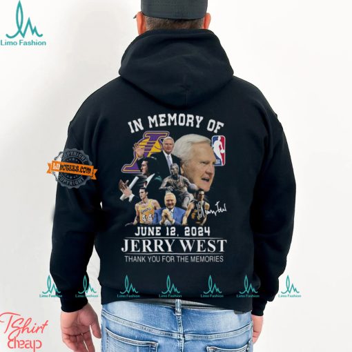 In Memory Of June 12 2024 Jerry West Thank You For The Memories T Shirt