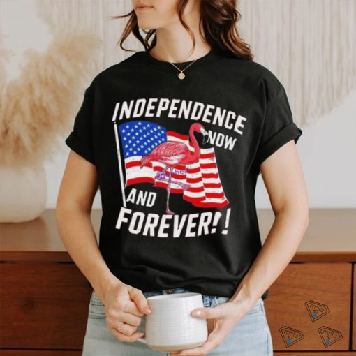 Independence Now And Forever Flamingo 4Th Of July Shirt