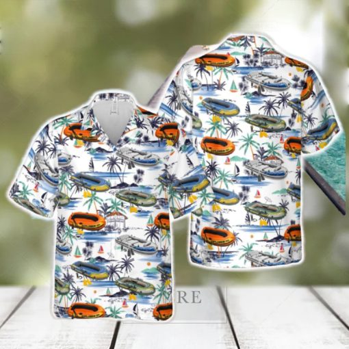 Inflatable Boat Hawaiian Shirt Gift For Holidays Beach