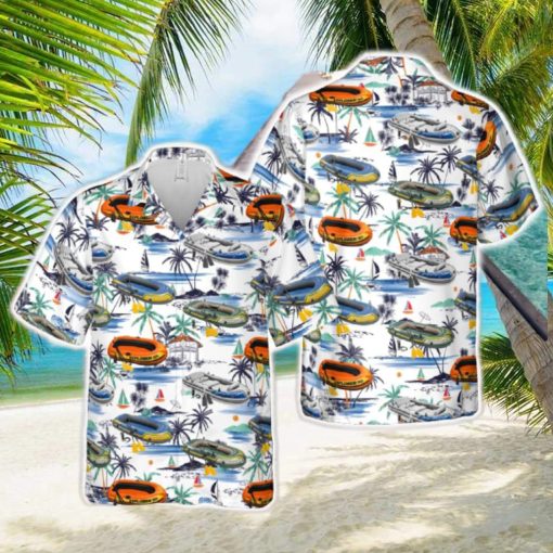 Inflatable Boat Hawaiian Shirt Gift For Holidays Beach